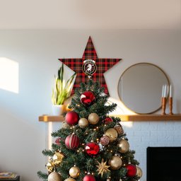 ScotsTee Shop Scottish Colville Modern Crest Tartan Wooden Christmas Tree Topper