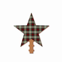 ScotsTee Shop Scottish Rose White Dress Tartan Wooden Christmas Tree Topper