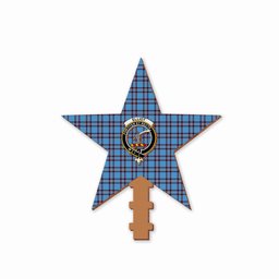 ScotsTee Shop Scottish Elliot Ancient Crest Tartan Wooden Christmas Tree Topper