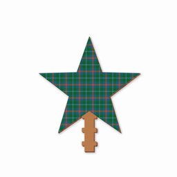 ScotsTee Shop Scottish Young Ancient Clan Tartan Wooden Christmas Tree Topper