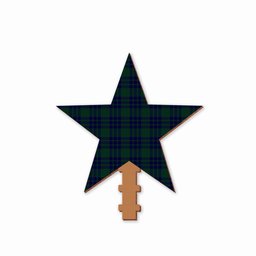 ScotsTee Shop Scottish Montgomery Tartan Wooden Christmas Tree Topper