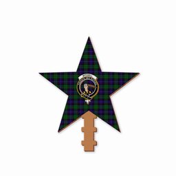 ScotsTee Shop Scottish Mitchell Crest Tartan Wooden Christmas Tree Topper