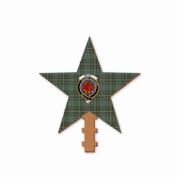 ScotsTee Shop Scottish Kelly Dress Crest Tartan Wooden Christmas Tree Topper