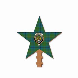 ScotsTee Shop Scottish Johnstone Ancient Crest Tartan Wooden Christmas Tree Topper