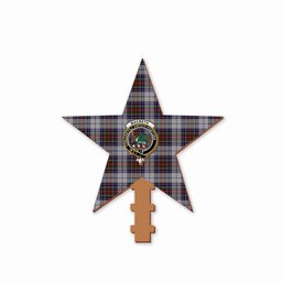 ScotsTee Shop Scottish MacBeth Dress Crest Tartan Wooden Christmas Tree Topper