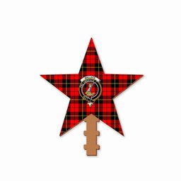 ScotsTee Shop Scottish Wallace Hunting Red Crest Tartan Wooden Christmas Tree Topper