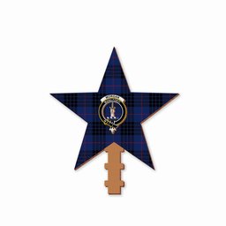 ScotsTee Shop Scottish Morgan Crest Tartan Wooden Christmas Tree Topper