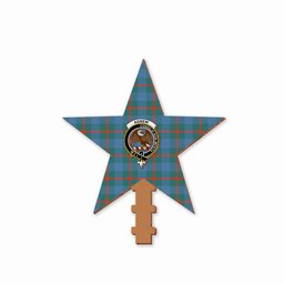 ScotsTee Shop Scottish Agnew Ancient Crest Tartan Wooden Christmas Tree Topper