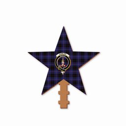 ScotsTee Shop Scottish Dunlop Crest Tartan Wooden Christmas Tree Topper