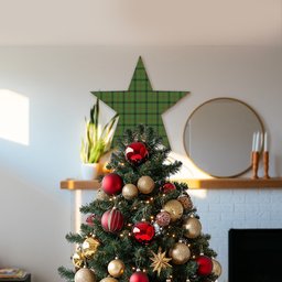 ScotsTee Shop Scottish Strachan Hunting Tartan Wooden Christmas Tree Topper