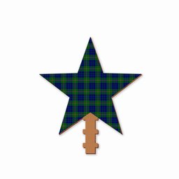 ScotsTee Shop Scottish Noel Tartan Wooden Christmas Tree Topper