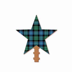 ScotsTee Shop Scottish Mitchell Ancient Tartan Wooden Christmas Tree Topper