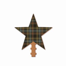 ScotsTee Shop Scottish Stewart Hunting Weathered Tartan Wooden Christmas Tree Topper