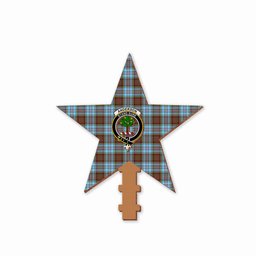 ScotsTee Shop Scottish Anderson Ancient Crest Tartan Wooden Christmas Tree Topper
