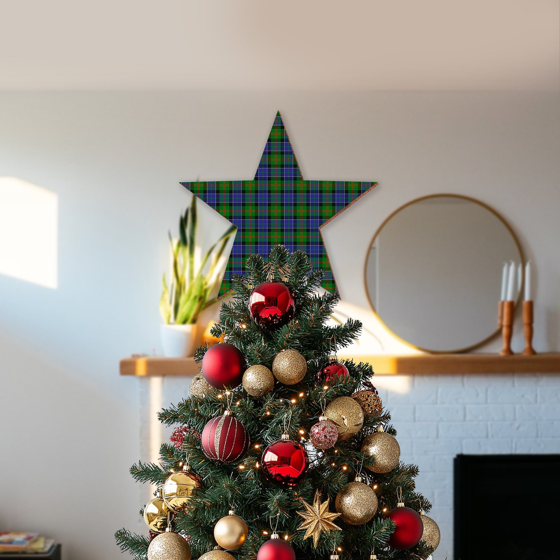 ScotsTee Shop Scottish Paterson SC Tartan Wooden Christmas Tree Topper