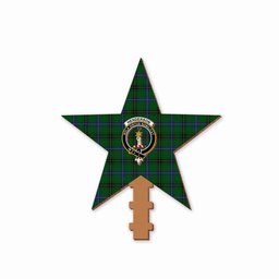 ScotsTee Shop Scottish Henderson Crest Tartan Wooden Christmas Tree Topper