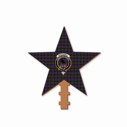 ScotsTee Shop Scottish MacDonell of Glengarry Crest Tartan Wooden Christmas Tree Topper