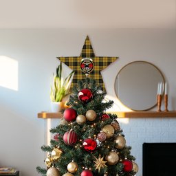 ScotsTee Shop Scottish MacLeod Crest Tartan Wooden Christmas Tree Topper