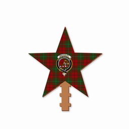 ScotsTee Shop Scottish MacAuley Crest Tartan Wooden Christmas Tree Topper