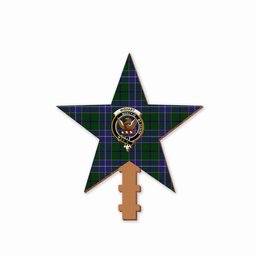 ScotsTee Shop Scottish Wishart Hunting Crest Tartan Wooden Christmas Tree Topper
