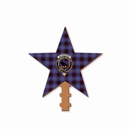 ScotsTee Shop Scottish Rutherford Crest Tartan Wooden Christmas Tree Topper