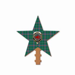 ScotsTee Shop Scottish Young Ancient Clan Crest Tartan Wooden Christmas Tree Topper