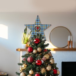 ScotsTee Shop Scottish Laing Ancient Crest Tartan Wooden Christmas Tree Topper