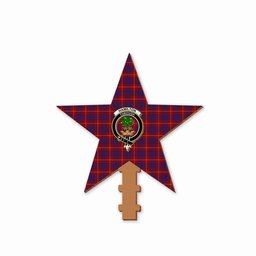 ScotsTee Shop Scottish Hamilton Crest Tartan Wooden Christmas Tree Topper