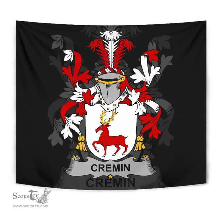 Irish Cremin or O'Cremin Coat of Arms Family Crest Ireland Tapestry Irish Tapestry