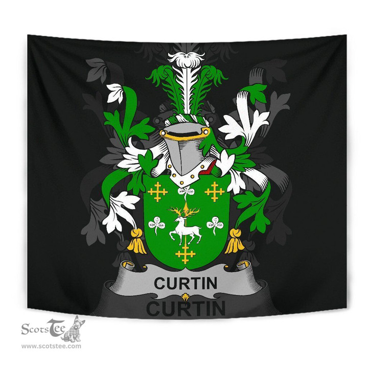 Irish Curtin or McCurtin Coat of Arms Family Crest Ireland Tapestry Irish Tapestry