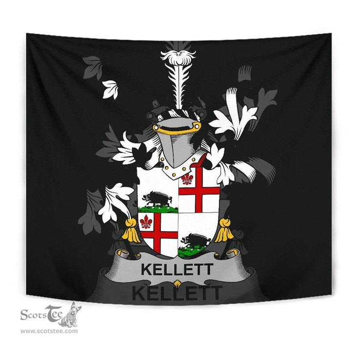Irish Kellett Coat of Arms Family Crest Ireland Tapestry Irish Tapestry