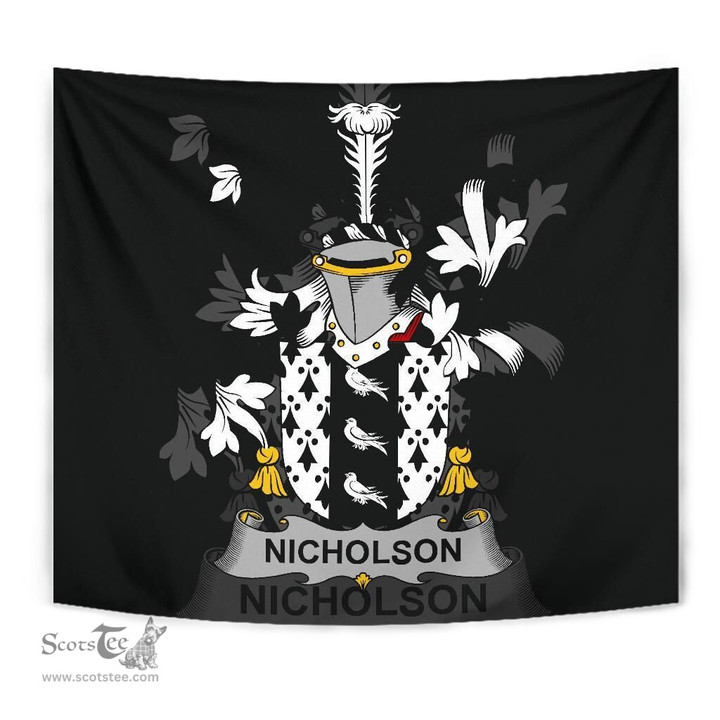 Irish Nicholson Coat of Arms Family Crest Ireland Tapestry Irish Tapestry