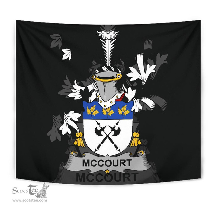 Irish McCourt Coat of Arms Family Crest Ireland Tapestry Irish Tapestry