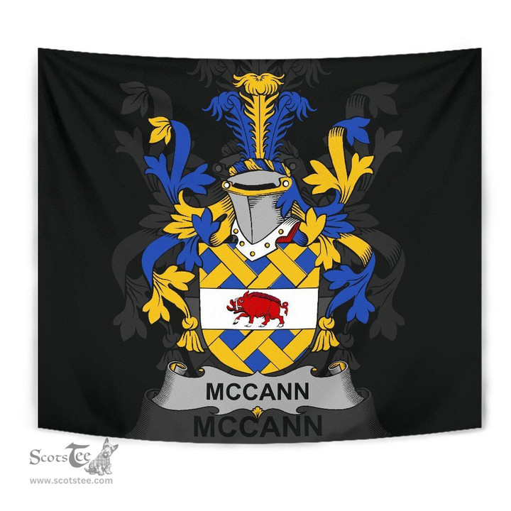 Irish McCann Coat of Arms Family Crest Ireland Tapestry Irish Tapestry