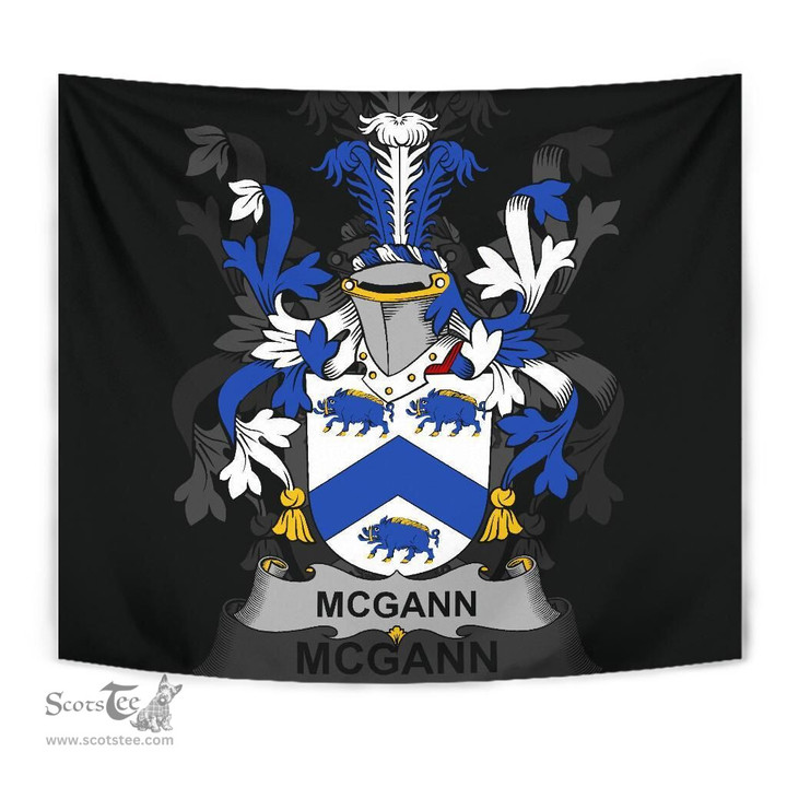 Irish McGann or Magan Coat of Arms Family Crest Ireland Tapestry Irish Tapestry