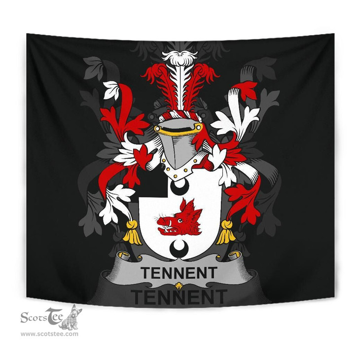Irish Tennent Coat of Arms Family Crest Ireland Tapestry Irish Tapestry