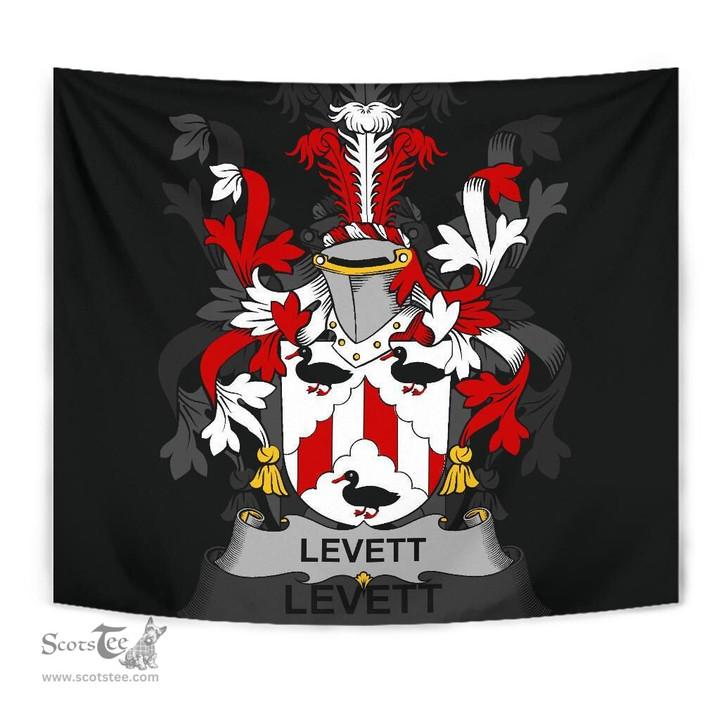 Irish Levett or Lyvett Coat of Arms Family Crest Ireland Tapestry Irish Tapestry