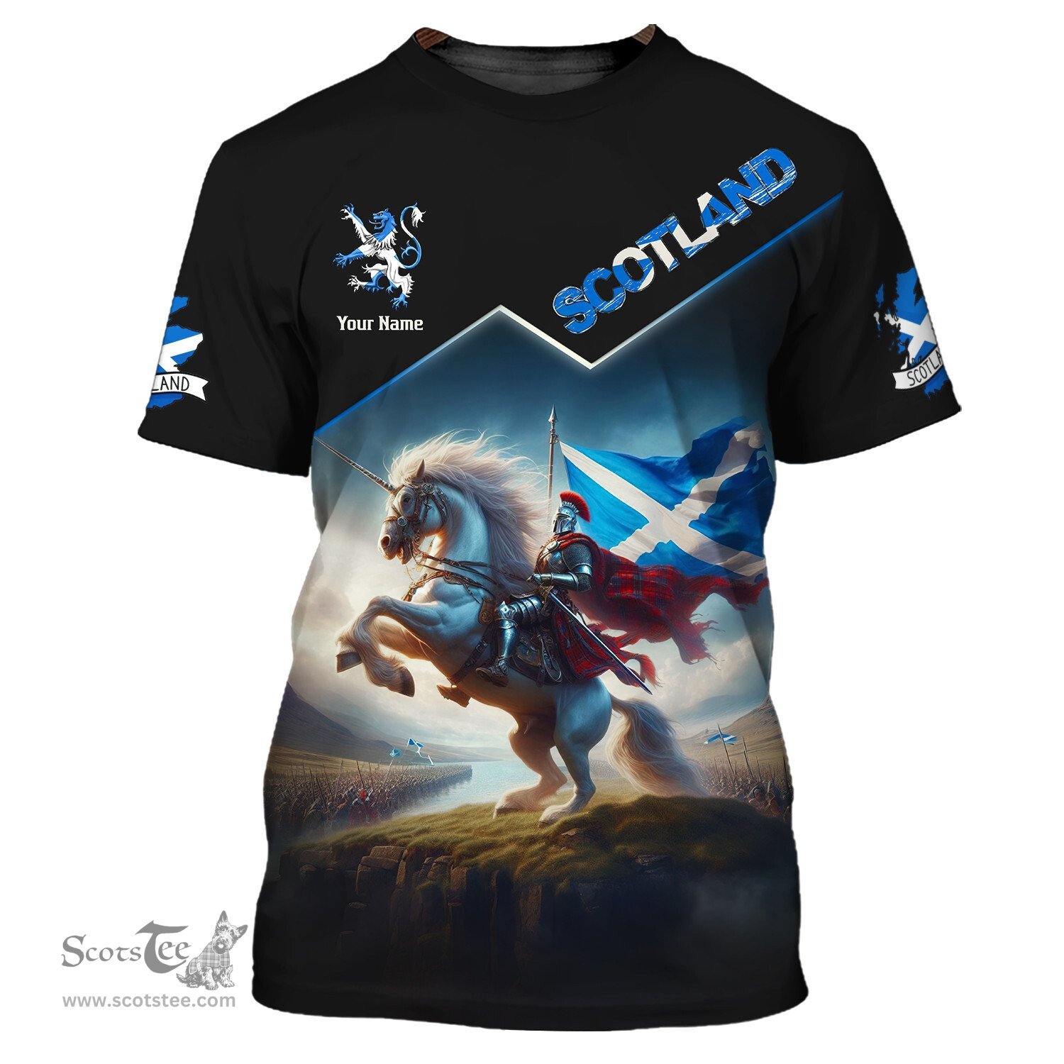 Scotland Personalized Scottish Knight With Scotland Flag Shirt ...