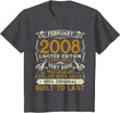 February 2008 Vintage 13 Years Old 13th Birthday Gift Family T-Shirt