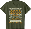 February 2008 Vintage 13 Years Old 13th Birthday Gift Family T-Shirt