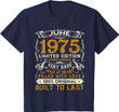 June 1975 Vintage 46 Years Old 46th Birthday Gift Family T-Shirt