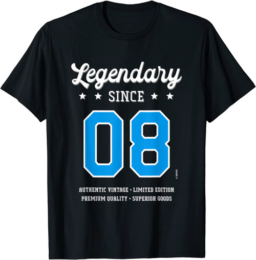 12th Birthday Gift Legendary Since 2008 T-Shirt