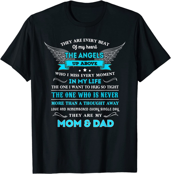 Mom & Dad My Angels Gift - in Memories of Parents In Heaven T-Shirt