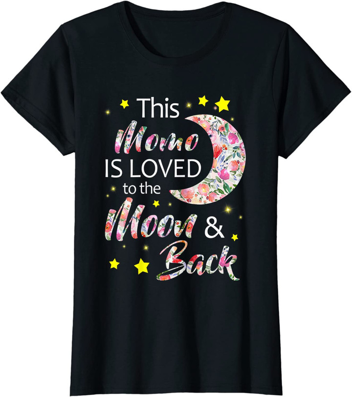 Womens This Momo Is Loved To The Moon And Back Gift T-Shirt
