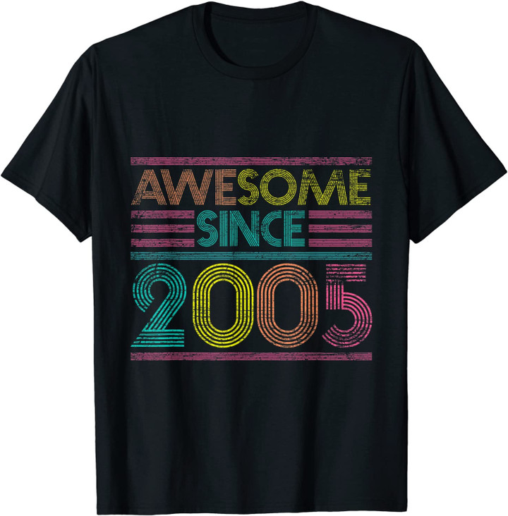Awesome Since 2005 17th Birthday Gifts 17 Years Old T-Shirt