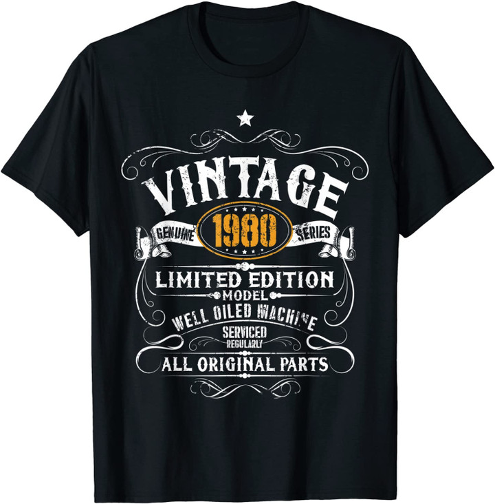 Funny 40th Birthday Gift Vintage 1980 Funny 40 Years Old T-Shirt