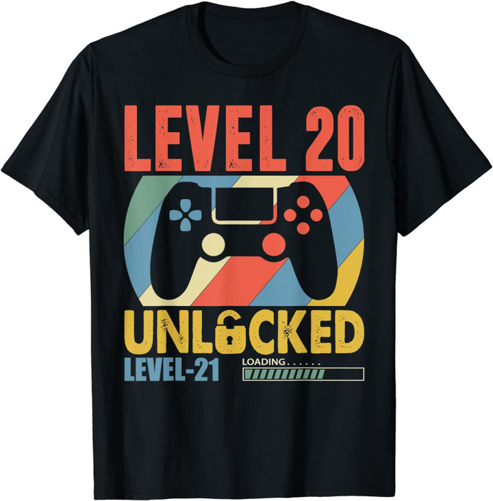 20 Years Old 20th Birthday Girl Gift Level 20 Unlocked T-Shirt