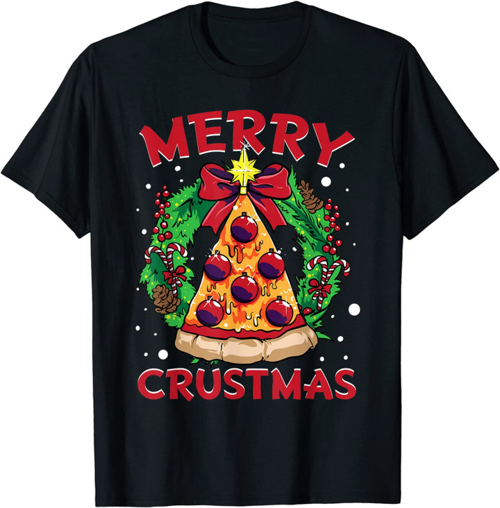 Pizza Christmas Tree Balls Xmas Men Boys Crustmas Gifts T-Shirt