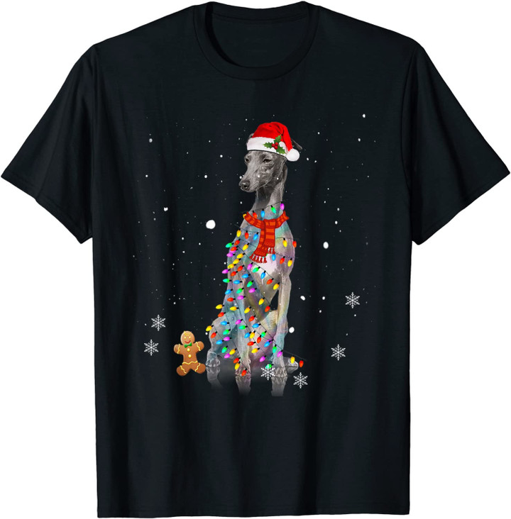 Christmas Greyhound Gift - Greyhound Funny Santa Hat Xmas T-Shirt
