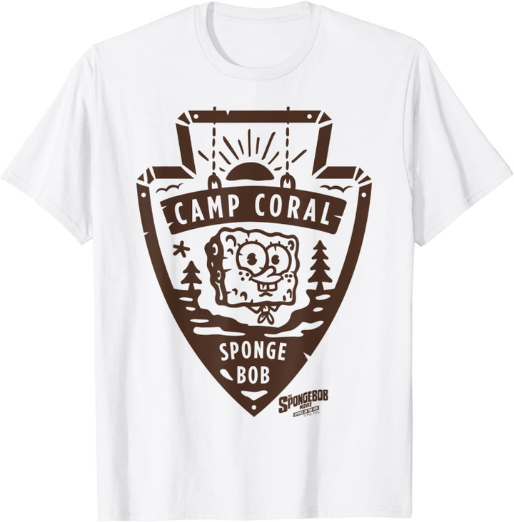 Sponge On The Run Camp Coral SpongeBob Badge T-Shirt